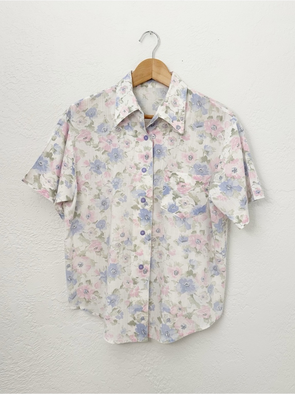 Vintage 80s 90s Handmade Floral Button Front Shirt Cottagecore